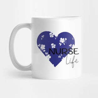Nurse life blue hart design Mug